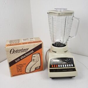 Vintage Osterizer Imperial Cycle Blend Pulse Matic 10 Speed Blender + Oster Icer